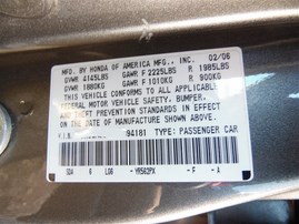 2006 Honda Accord EX Gray Sedan 2.4L Vtec AT #A22625